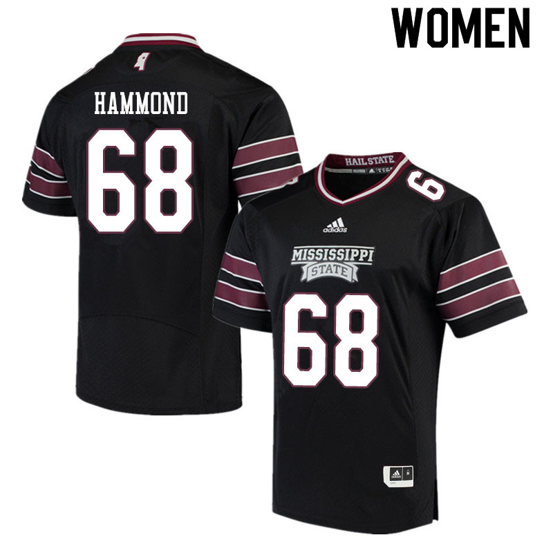 Women #68 Hayes Hammond Mississippi State Bulldogs College Football Jerseys Sale-Black